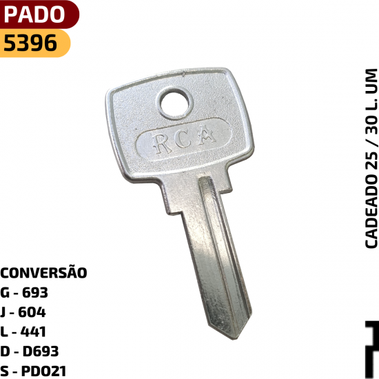 Converso do Cdigo RCA:

G - 693

J - 604

L - 441

D - D693

S - PDO21